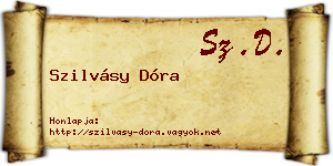 Szilvásy Dóra névjegykártya